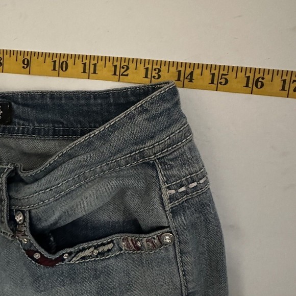 Shyanne Womens Jeans Anne Boot Cut Flap Medium Wash Denim Mid Rise Sz 28 Short - Picture 7 of 9
